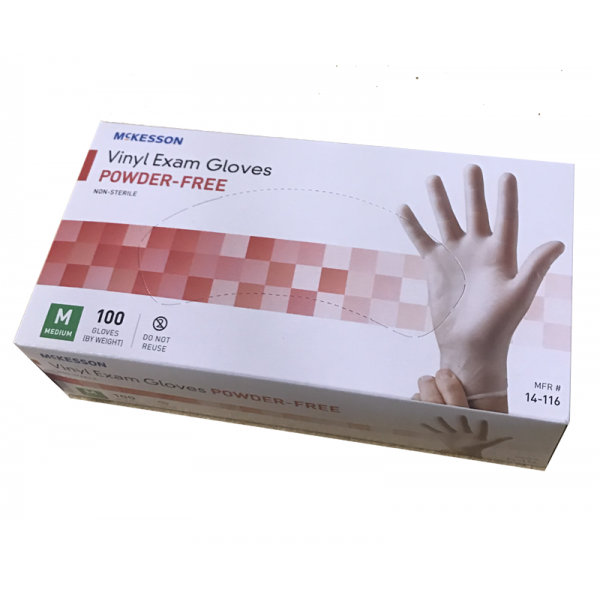 CareMates Vinyl-PF Examination Gloves Medium - 100 Ct, Pack Of 4