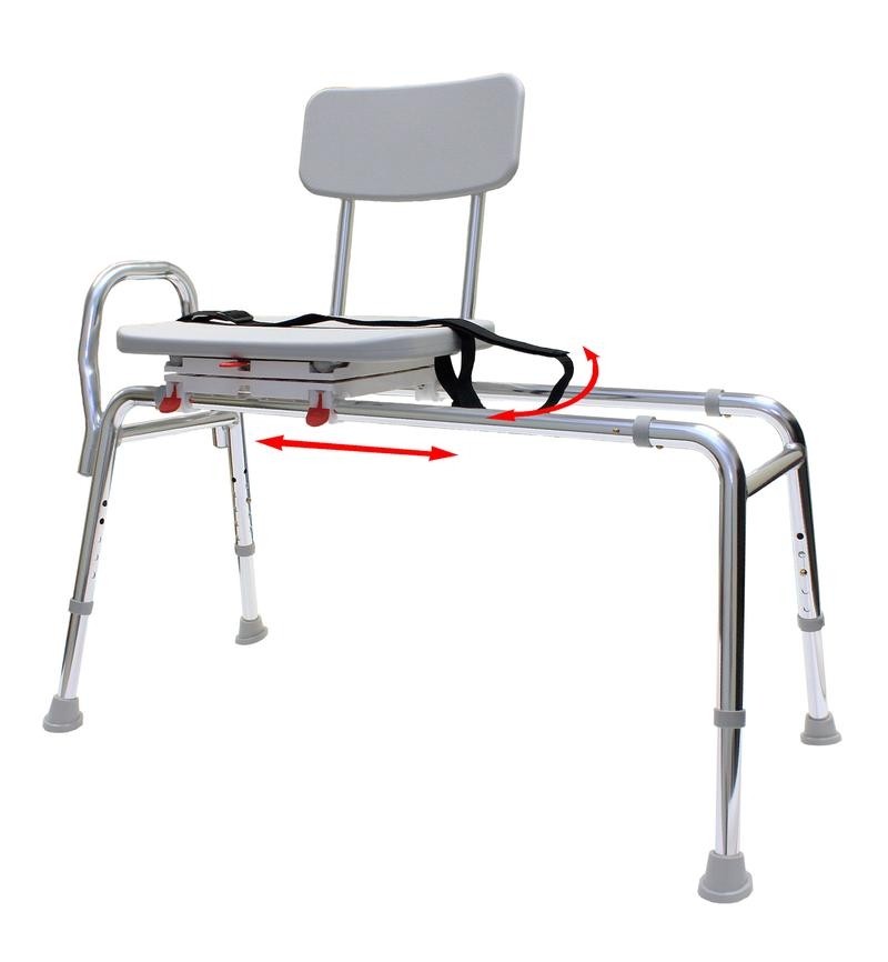 Roscoe Sliding Transfer Bench with Swivel Seat