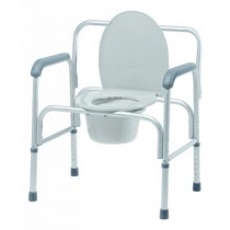 Lumex 3 in 1 Commode With Arms Aluminum Frame 18 to 23 Inch Height
