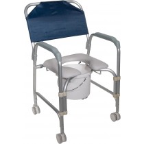 Drive Medical Aluminum Shower Chair and Commode with Casters