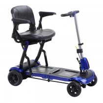 ZooMe Flex Ultra Compact Folding Travel 4 Wheel Scooter, Blue