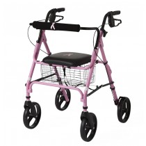 Medline Breast Cancer Awareness Rollator with 8" Wheels - Pink