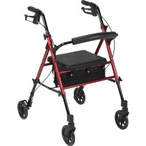 Drive Medical Adjustable Height Rollator With 6" Casters