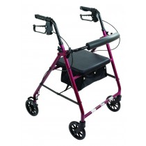 ProBasics Aluminum Rollator with 6-inch Wheels, Burgundy 300 lb Weight Capacity