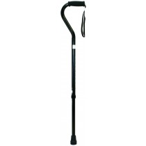 Roscoe Offset Aluminum Cane - Black