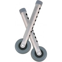 Drive Medical 3" Universal Walker Wheels with Two Sets of Rear Glides - Silver Tubing