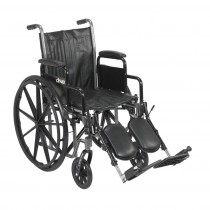 Drive Medical Silver Sport 2 Wheelchair 16" x 16" With Elevated Leg Rests