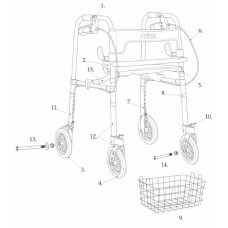 Drive Medical Replacement Parts For Clever Lite Rollator With 8" Casters