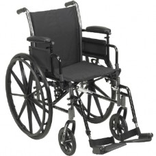 Drive Medical Cruiser III Lightweight 18" Wheelchair With Flip Back Desk Arms And Swing Away Footrests