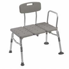 Drive Medical Plastic Tub Transfer Bench with Adjustable Backrest