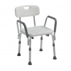 Drive Medical Knock Down Bath Bench with Back and Padded Arms