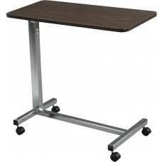 Drive Medical Non-Tilt Overbed Table - Walnut Top, Silver Vein