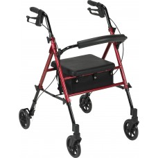 Drive Medical Adjustable Height Rollator With 6" Casters