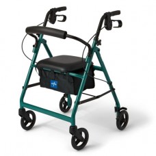 Medline Aluminum Deluxe Rollator - 6 in Wheels - Green