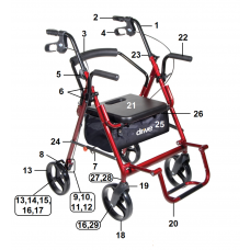 Drive Medical Duet Left Brake & Cable Assembly