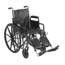 Drive Medical Silver Sport 2 Wheelchair 16" x 16" With Elevated Leg Rests