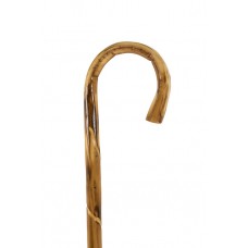 Roscoe Natural Wood Cane With Round Handle - Engraved Spiral
