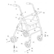 Drive Medical Replacement Parts For Winnie, Mimi Lite Aluminum Rollator With 6" Casters