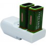 Roscoe 9V Charger, 2 Battery Holder, Low Profile With Charge Light